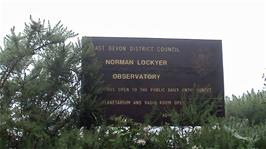 The Norman Lockyer Observatory on Salcombe Hill Road, Sidmouth, 2.6 miles from where we parked the car
